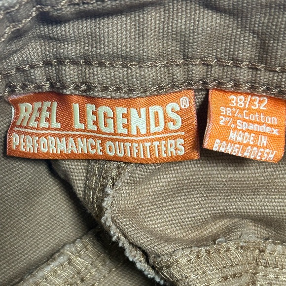 Reel Legends Canvas Pants, Stretch Men's Size 38x32 Brown Fishing Outdoors - Picture 5 of 8